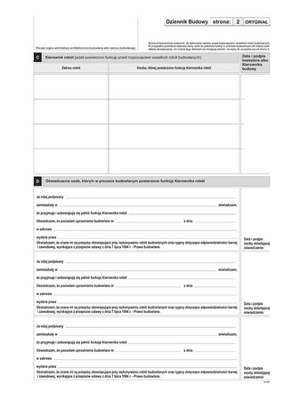 DZIENNIK BUDOWY A4 MICHALCZYK I PROKOP ZESZYT 40 STRON (10 KOMPLETÓW ORYGINAŁ + KOPIA)
