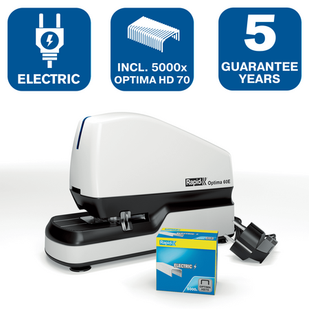 ZSZYWACZ ELEKTRYCZNY RAPID OPTIMA 60 BIAŁY 60 KARTEK