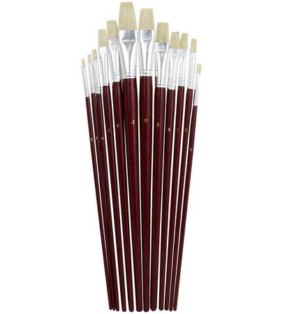 PĘDZLE PŁASKIE NR 1-12 GRAND 579 170-1423 ŚWIŃSKIE WŁOSIE 12SZT