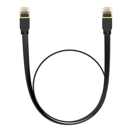 PŁASKI KABEL SIECIOWY BASEUS ETHERNET RJ45, GIGABIT, CAT.7, 1 M (CZARNY)