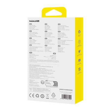 KABEL USB BASEUS FREE2PULL MINI USB-C DO USB-C, 60W, 1, (CZARNY)