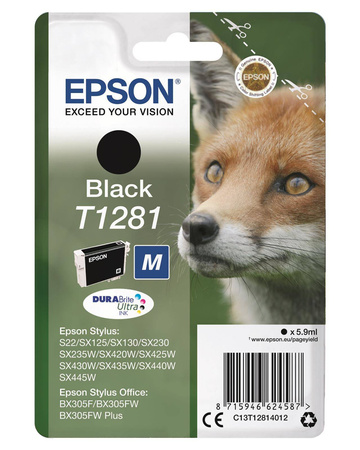 TUSZ ORYGINALNY EPSON T1281 C13T12814012 CZARNY 5,9 ML
