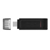 KINGSTON USB FLASH DISK, USB 3.0, 128GB, DATATRAVELER 70, CZARNY, DT70/128GB, USB C