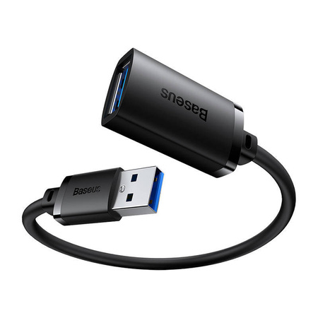 PRZEDŁUZACZ BASEUS USB 3.0 MĘSKI DO ŻEŃSKI, AIRJOY SERIES, 0.5M (CZARNY)