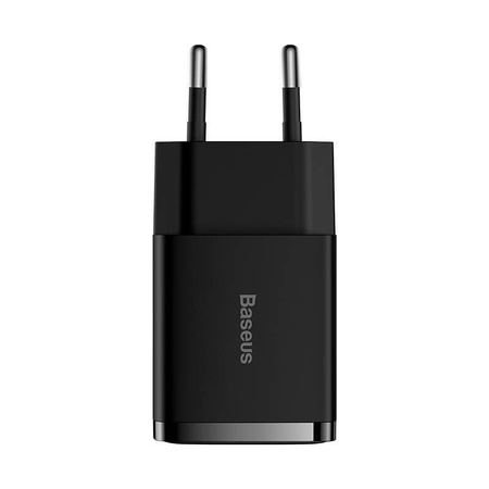 ŁADOWARKA SIECIOWA BASEUS COMPACT QUICK CHARGER, 2X USB, 10.5W (CZARNA)