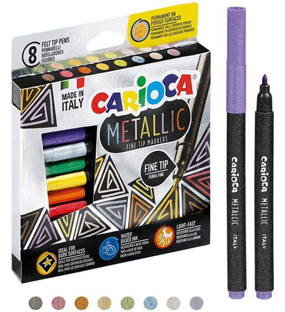 FLAMASTRY METALICZNE CARIOCA 43162 METALLIC 170-2569 MIX*8SZT