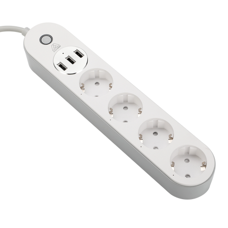 LISTWA ZASILAJĄCA 10A AC-4 / USB-3 DGM PS-W1043 1100W - 2300W AC 110V-230V; 50/60HZ WIFI 2.4