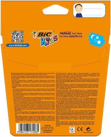 FLAMASTRY BIC KIDS MAGIC FELT PENS 9202953 MIX*10 + 2 WYMAZYWACZE