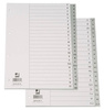 PRZEKŁADKI A-Z A4 Q-CONNECT SZARE PP 120G/M² 20KART