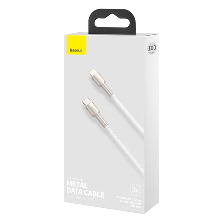 KABEL USB-C DO LIGHTNING BASEUS CAFULE, PD, 20W, 1M (BIAŁY)