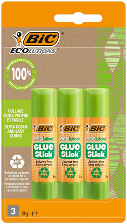KLEJ W SZTYFCIE BIC ECOLUTIONS GLUE STICK 9245611 8G 3SZT