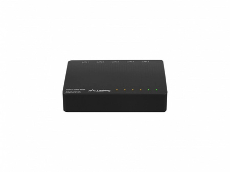 LANBERG SWITCH POE + DESKTOP 5 PORT 1GB DSP3-1005-60W