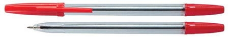 DŁUGOPIS OFFICE PRODUCTS CZERWONY 1.0MM PRZEZROCZYSTA