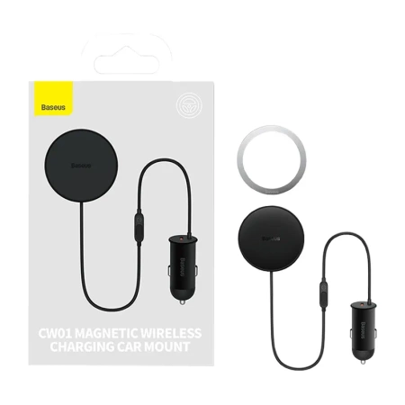 Uchwyt samochodowy BASEUS CW01 do kratki z ładowarką USB-C 40W (czarny)