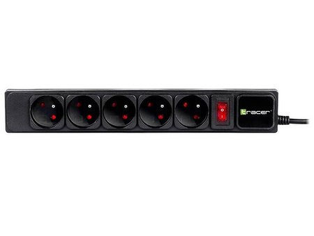 TRACER LISTWA ZASILAJĄCA POWERGEAR 1.5M BLACK 5 GNIAZD