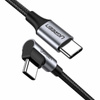 Kabel UGREEN US255 USB-C-USB-C 1m kątowy 60W (czarny)