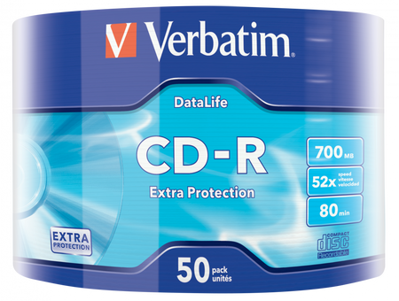 PŁYTA CD-R 700MB 52X VERBATIM DATALIFE 43787 SPINDLE 50 SZT.