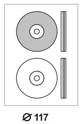 ETYKIETY SAMOPRZYLEPNE 117X117MM CD EPRIMO E84657 BIAŁE 100ARK*2SZT