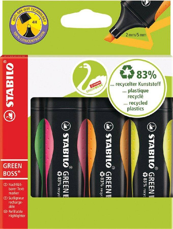 ZAKREŚLACZ STABILO BOSS GREEN 6070/4 MIX*4 2-5MM 4SZT.