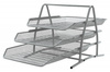 SZUFLADA NA DOKUMENTY 273X262X350MM Q-CONNECT OFFICE SET 3 SZUFLADY SREBRNA METALOWA SIATKA