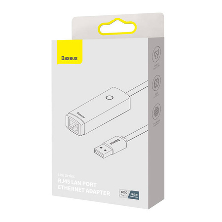 ADAPTER SIECIOWY BASEUS LITE SERIES USB DO RJ45, 1000MBPS (SZARY)