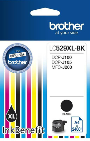 TUSZ ORYGINALNY BROTHER LC529XLBK CZARNY 2400 STRON