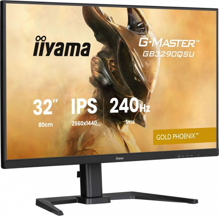 IIYAMA MONITOR 32 CALE GB3290QSU-B1 1MS,IPS,240HZ,2XHDMI,DP,400CD,1000:1,   USB HUBX4, 2X2W, HAS,