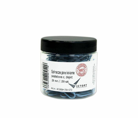 SPINACZE OKRĄGŁE 28MM VICTORY OFFICE PRODUCTS 6028SM150-073 PASTELOWE CIEMNONIEBIESKIE METALOWEPOWLEKANE W SŁOIKU MAŁYM 150SZT
