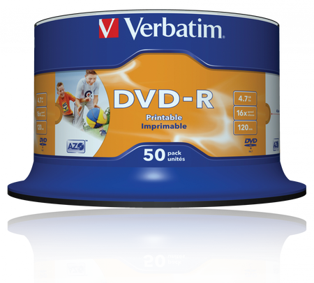 PŁYTA DVD-R 4,7GB 16X VERBATIM DATALIFE PLUS 43533 CAKE 50 SZT.