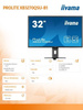 IIYAMA MONITOR 32 CALE XB3270QSU-B1 IPS,WQHD,HDMI,DP,100HZ,250CD,3MS,2X2W, 3XUSB(3.2),FLICKERFREE,VESA,HAS(150MM)