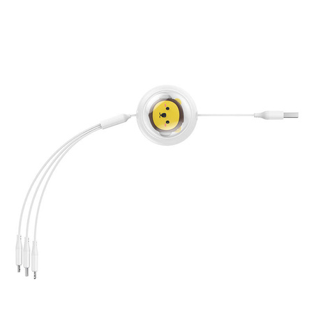 KABEL ŁADOWANIA 3W1 BASEUS USB DO USB-C, USB-M, LIGHTNING 3,5A, 1,1M (WHITE)