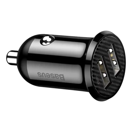 Ładowarka samochodowa BASEUS Grain Pro 4.8A 2x USB (czarna)