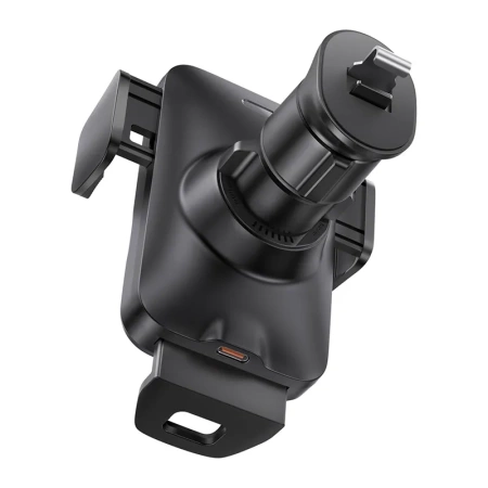 AUTOMATYCZNY UCHWYT SAMOCHODOWY BASEUS WISDOM NA KRATKĘ Z ŁADOWARKĄ INDUKCYJNĄ QI (CZARNY)