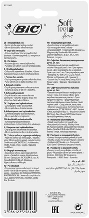 DŁUGOPIS AUTOMATYCZNY BIC SOFT FEEL 893221 NIEBIESKI 0.8MM BLISTER 3SZT
