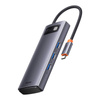 HUB 6W1 BASEUS METAL GLEAM SERIES, USB-C DO 3X USB 3.0 + USB-C PD + MICROSD/SD