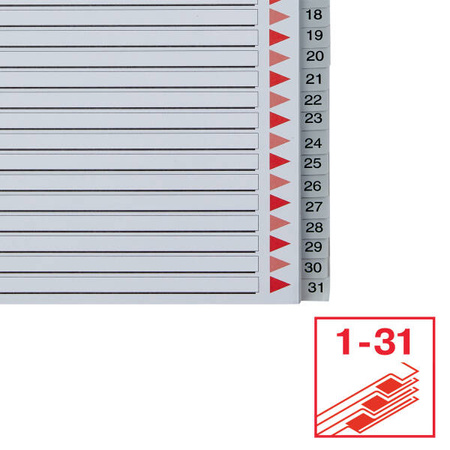 PRZEKŁADKI 1-31 A4 MAXI ESSELTE 100127 SZARY PP