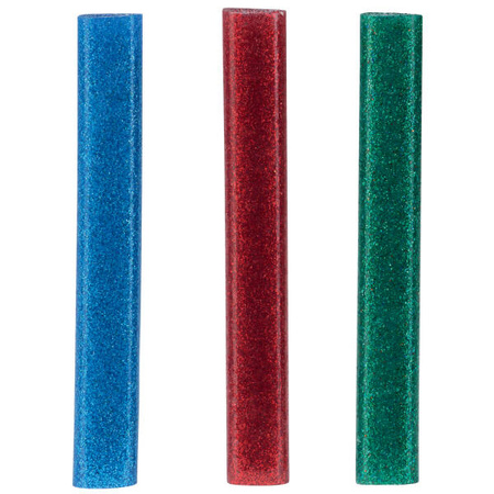 WKŁAD DO KLEJU NA GORĄCO 9 MM (OWALNY) RAPID KOLOROWY Z BROKATEM 16 SZT.