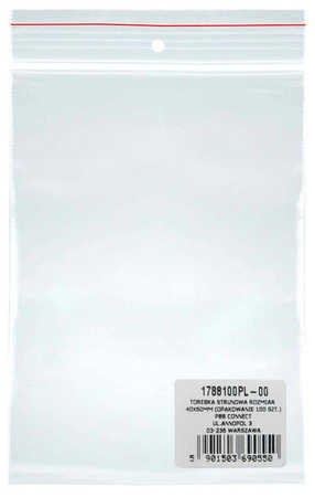 WORECZEK STRUNOWY 40X60MM DONAU TRANSPARENTNY LDPE 100SZT
