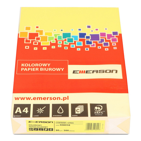 PAPIER KSERO KOLOR A4 EMERSON CYTRYNOWY 80G 500 ARK