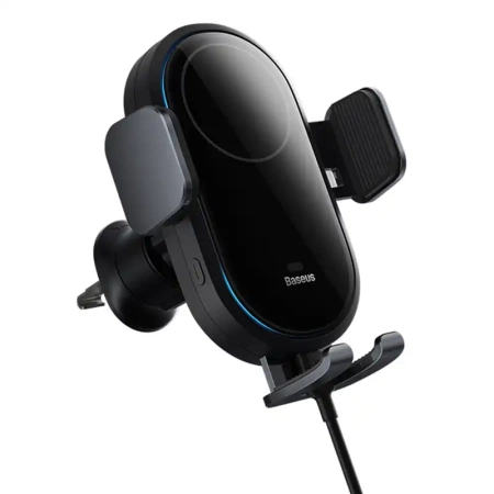 SAMOCHODOWY UCHWYT  BASEUS LIGHTCHASER Z ŁADOWARKĄ INDUKCYJNĄ  (CZARNY)