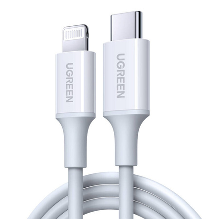 KABEL USB-C DO LIGHTNING UGREEN US171, 3A, 0.25M (BIAŁY)