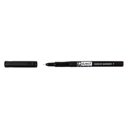 MARKER CD/DVD D.RECT CZERWONY 0.7MM