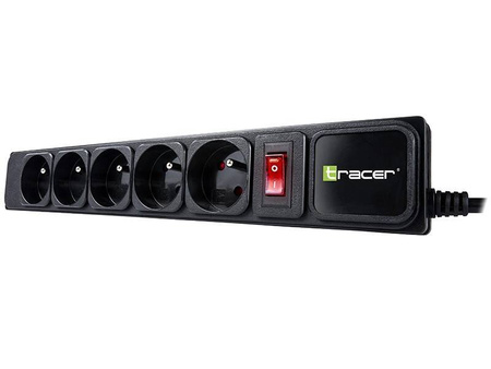 TRACER LISTWA ZASILAJĄCA POWERGEAR 1.5M BLACK 5 GNIAZD