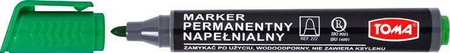 Marker permanentny TOMA TO-222ZIEL zielony okrągła końcówka