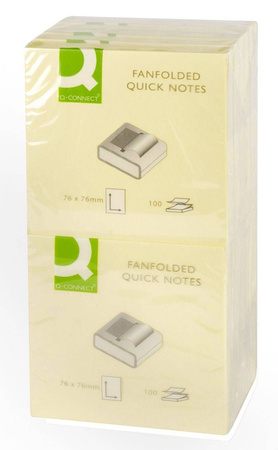 KARTECZKI SAMOPRZYLEPNE 76X76MM Q-CONNECT Z-NOTES JASNO ŻÓŁTE 100KART