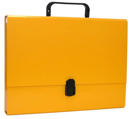 TECZKA Z RĄCZKĄ A4 OFFICE PRODUCTS ŻÓŁTA TEKTURA POWLEKANA PP 50MM