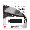 KINGSTON USB FLASH DISK, USB 3.0, 128GB, DATATRAVELER 70, CZARNY, DT70/128GB, USB C