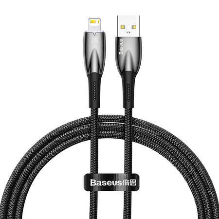KABEL USB DO LIGHTNING BASEUS GLIMMER, 2.4A, 1M (CZARNY)