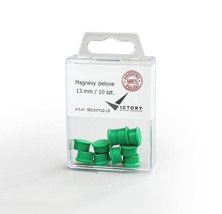 MAGNESY 13MM VICTORY OFFICE PRODUCTS 5013KM10-15 ZIELONE 10SZT