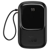 Powerbank Baseus Qpow PRO z kablem Lightning, portem USB-C i USB, 20000mAh, 20W (czarny)